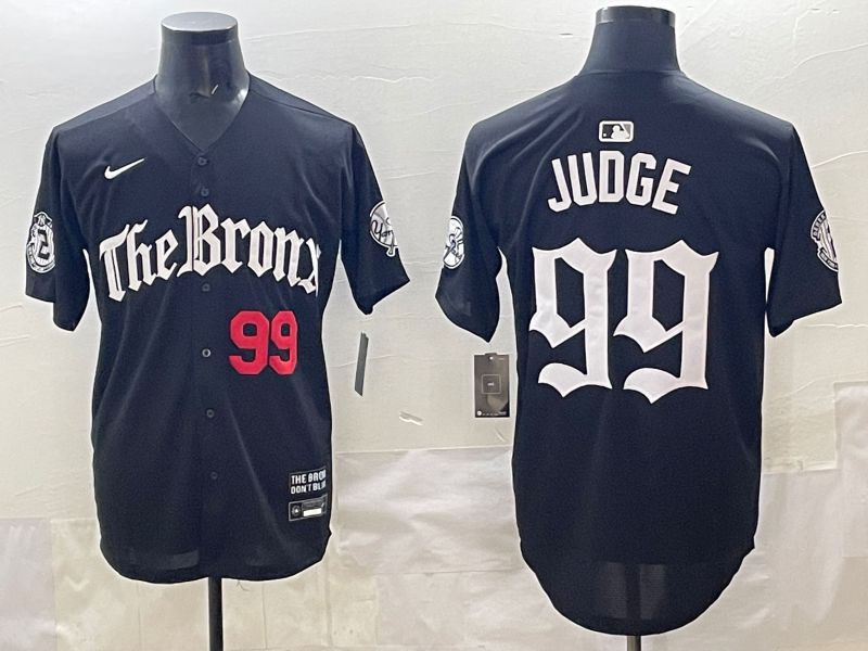 Men 2025 New York Yankees 99 Judge Black Five generations Joint Name Nike MLB Jersey style 32